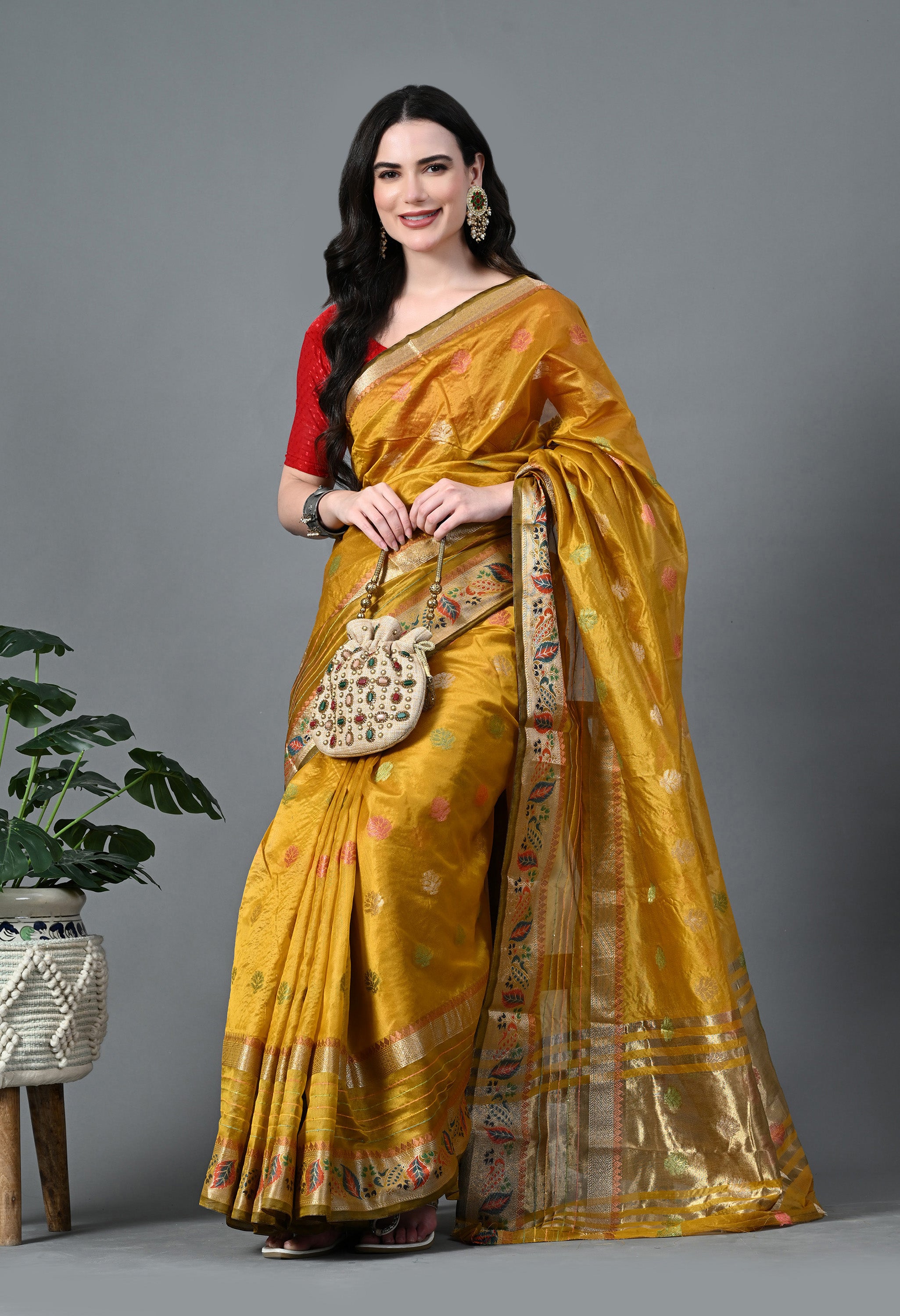 Organza Saree. The Ultimate thing in Fashion and Comfort. Intricate Embroidery. Very Comfortable Fabric