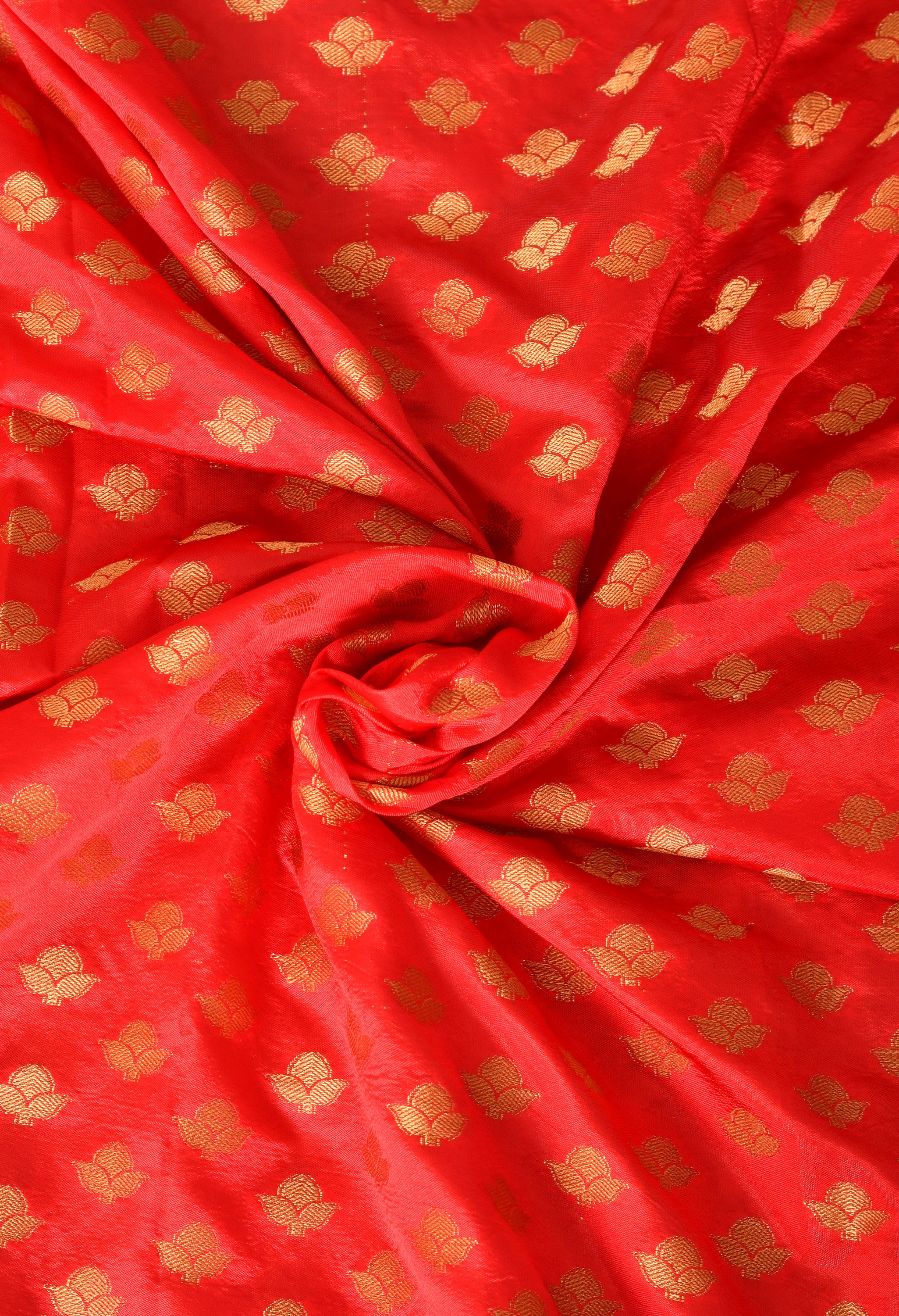 Red and Blue Malai Silk Saree