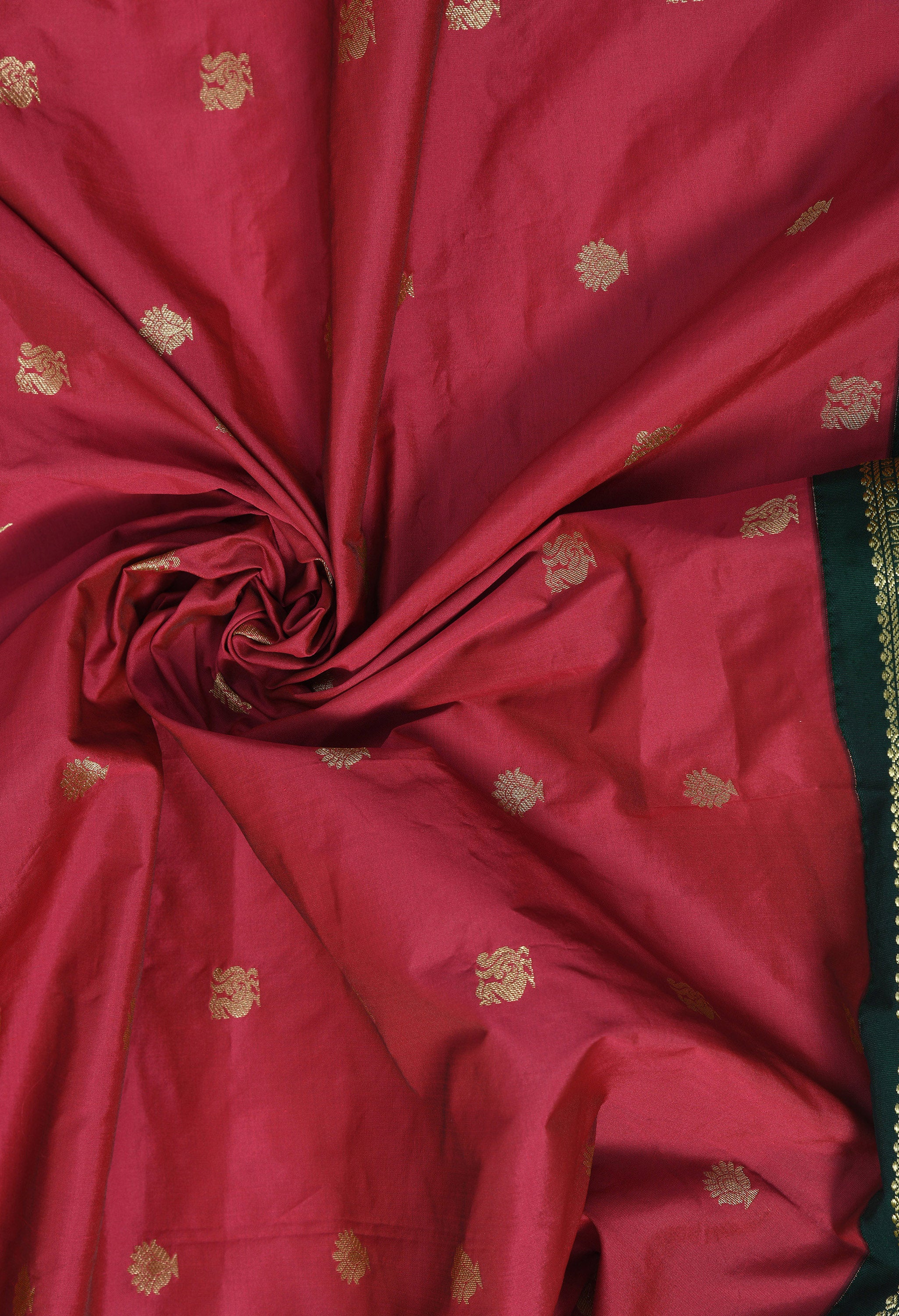 Royal Maroon Bangalore Kadiyal with Black Gold Zari Border