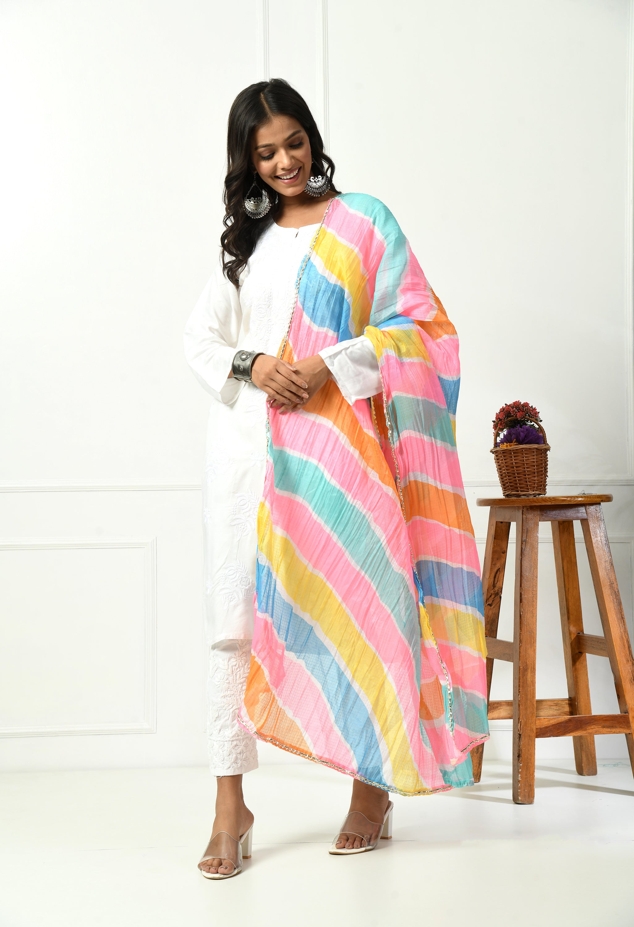 Multi Color Kota Doria Cotton Dupatta