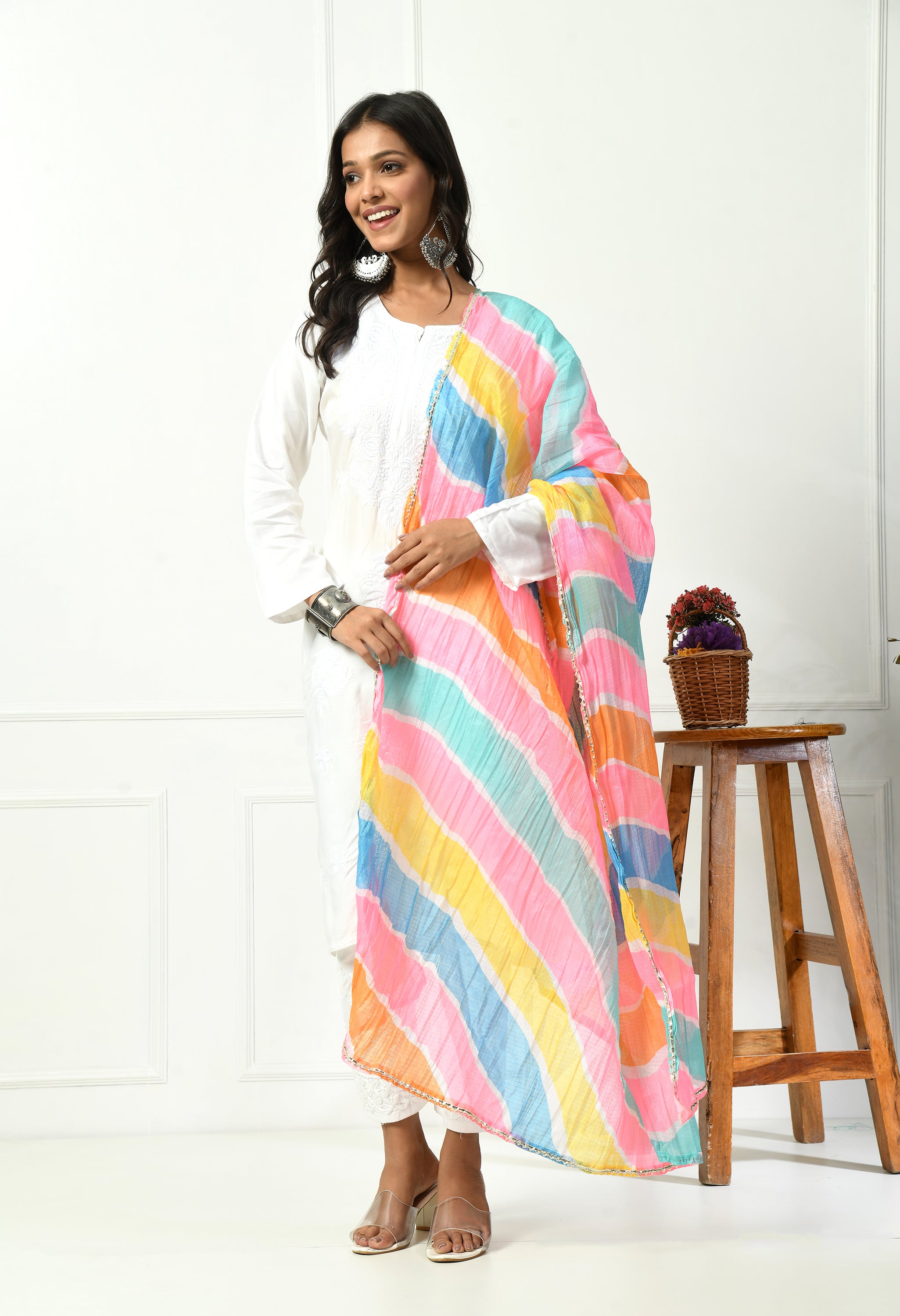 Multi Color Kota Doria Cotton Dupatta