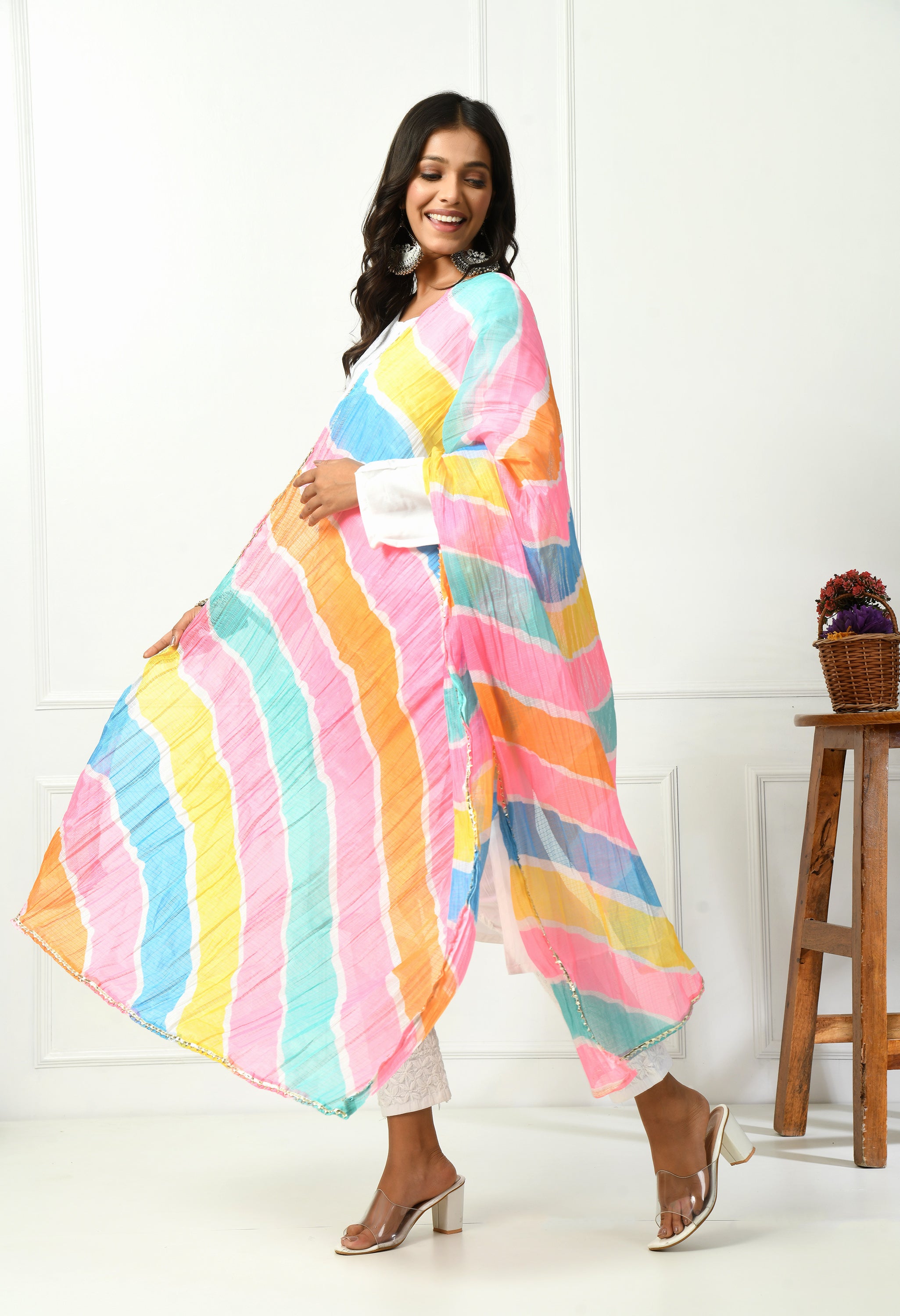 Multi Color Kota Doria Cotton Dupatta