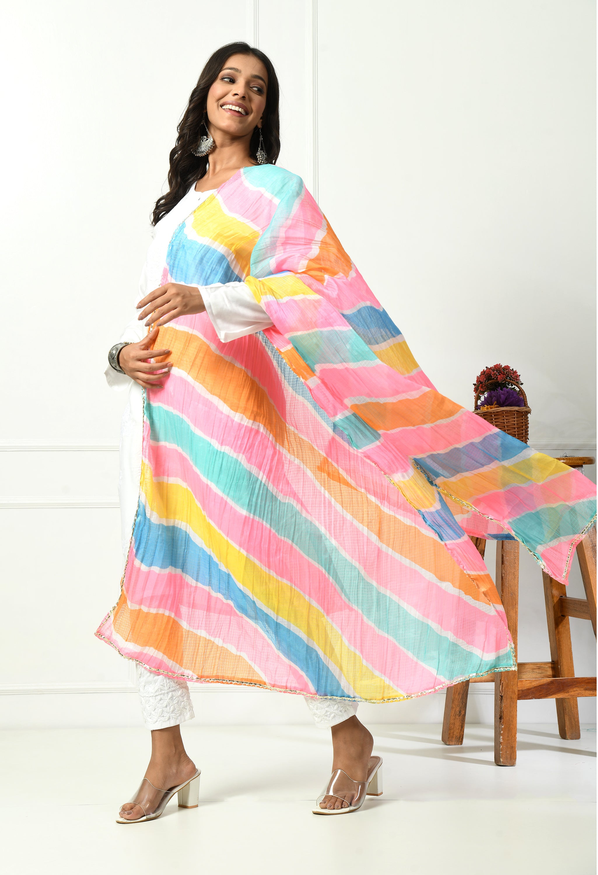 Multi Color Kota Doria Cotton Dupatta