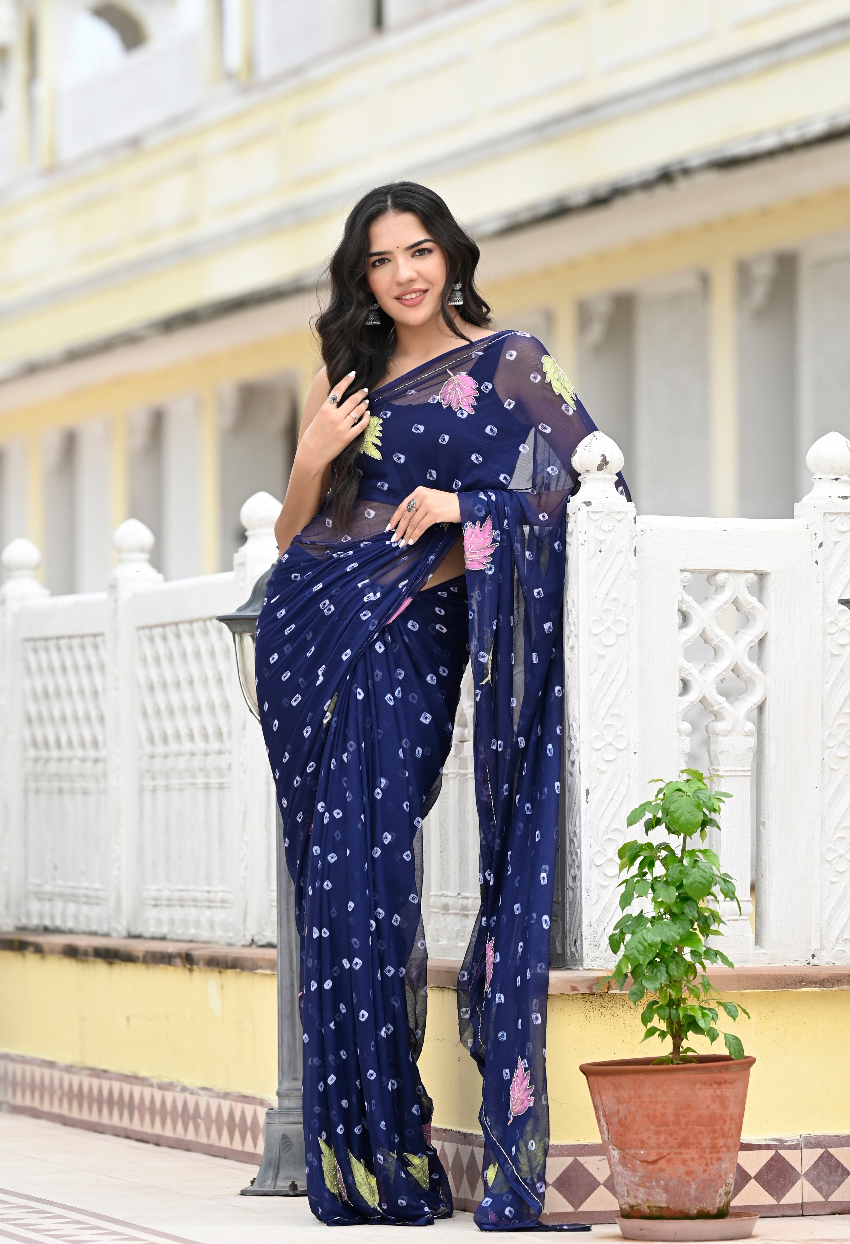 blue-chiffon-saree-jaipur-bandhani