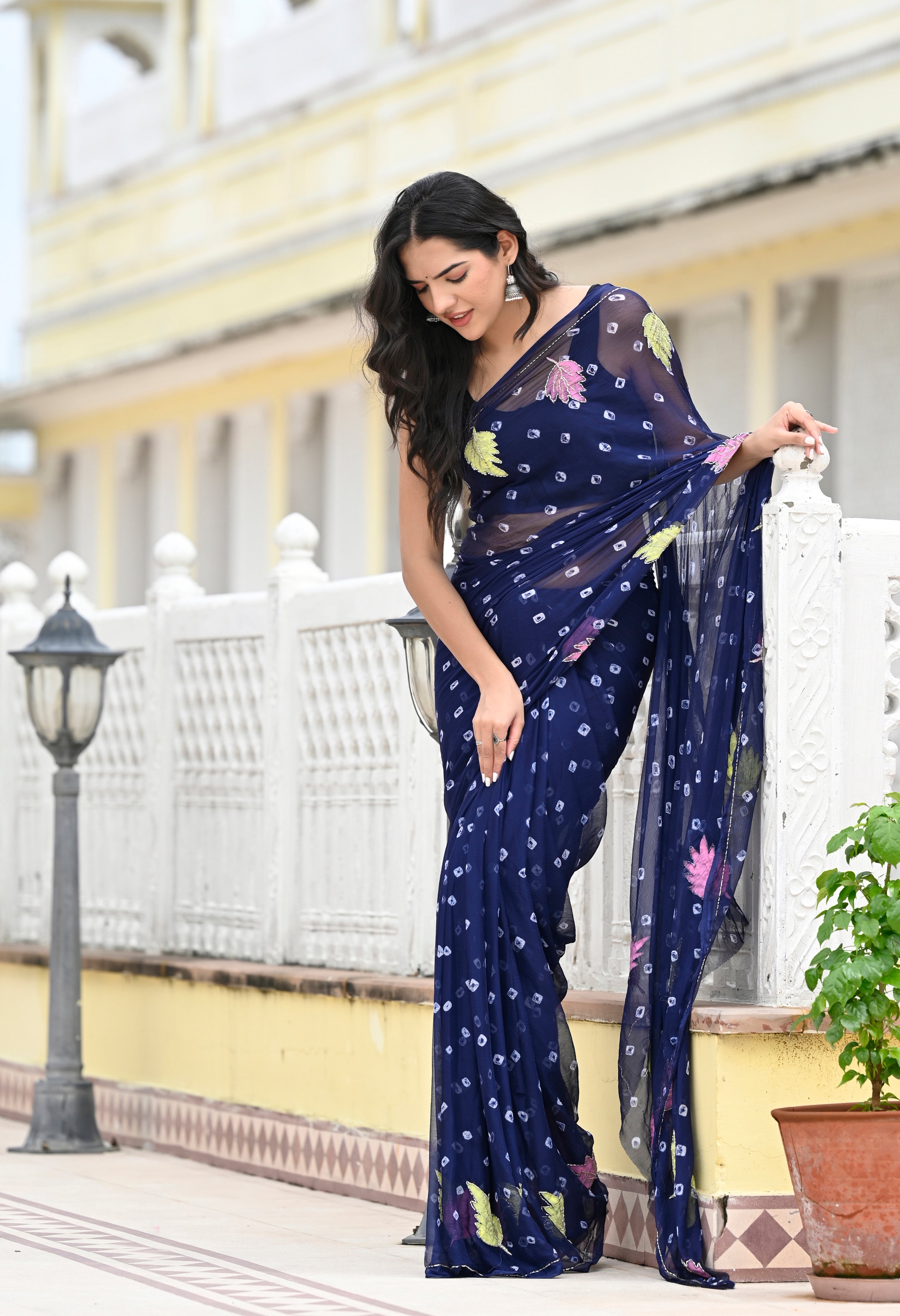 blue-chiffon-saree-jaipur-bandhani