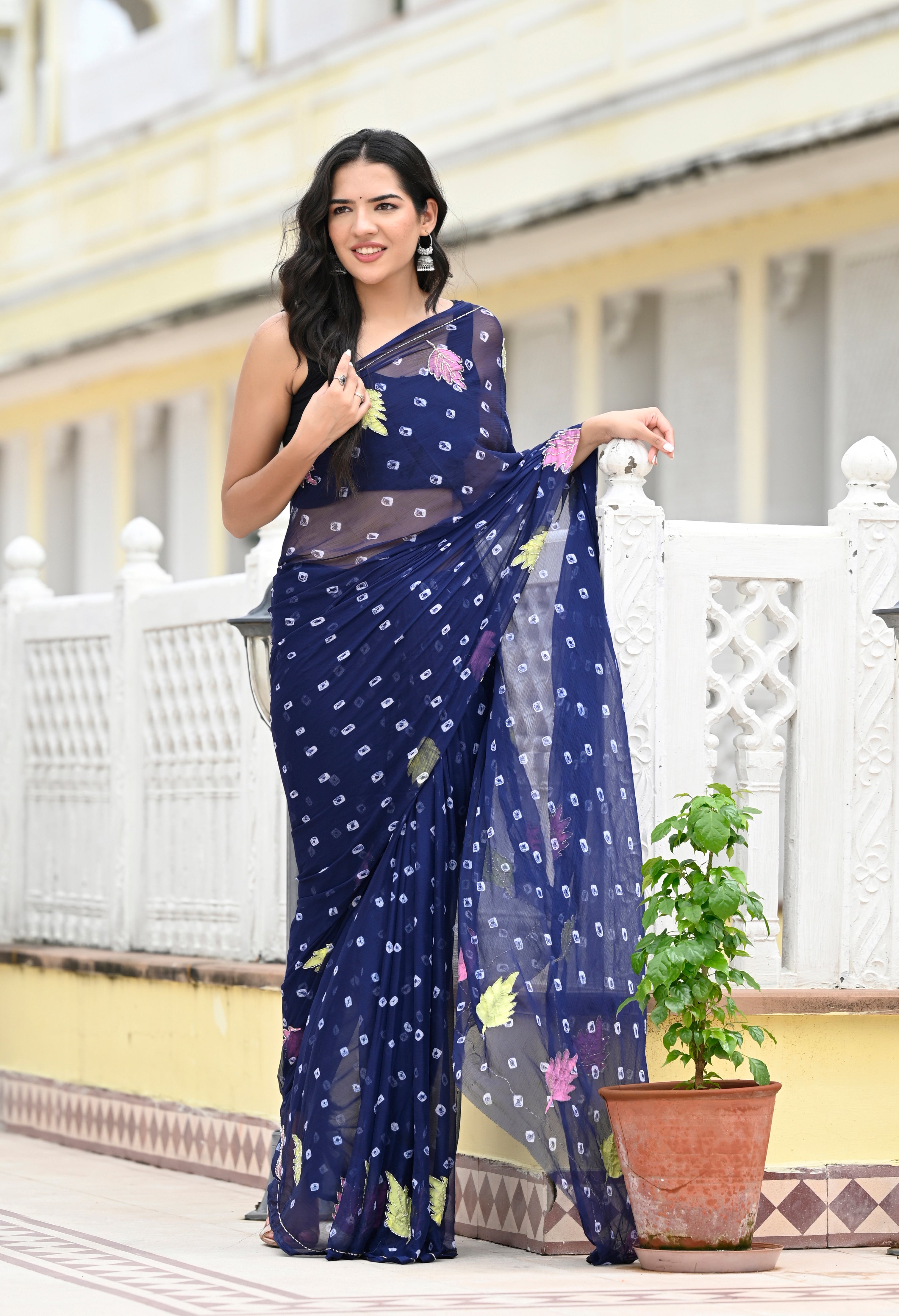 blue-chiffon-saree-jaipur-bandhani