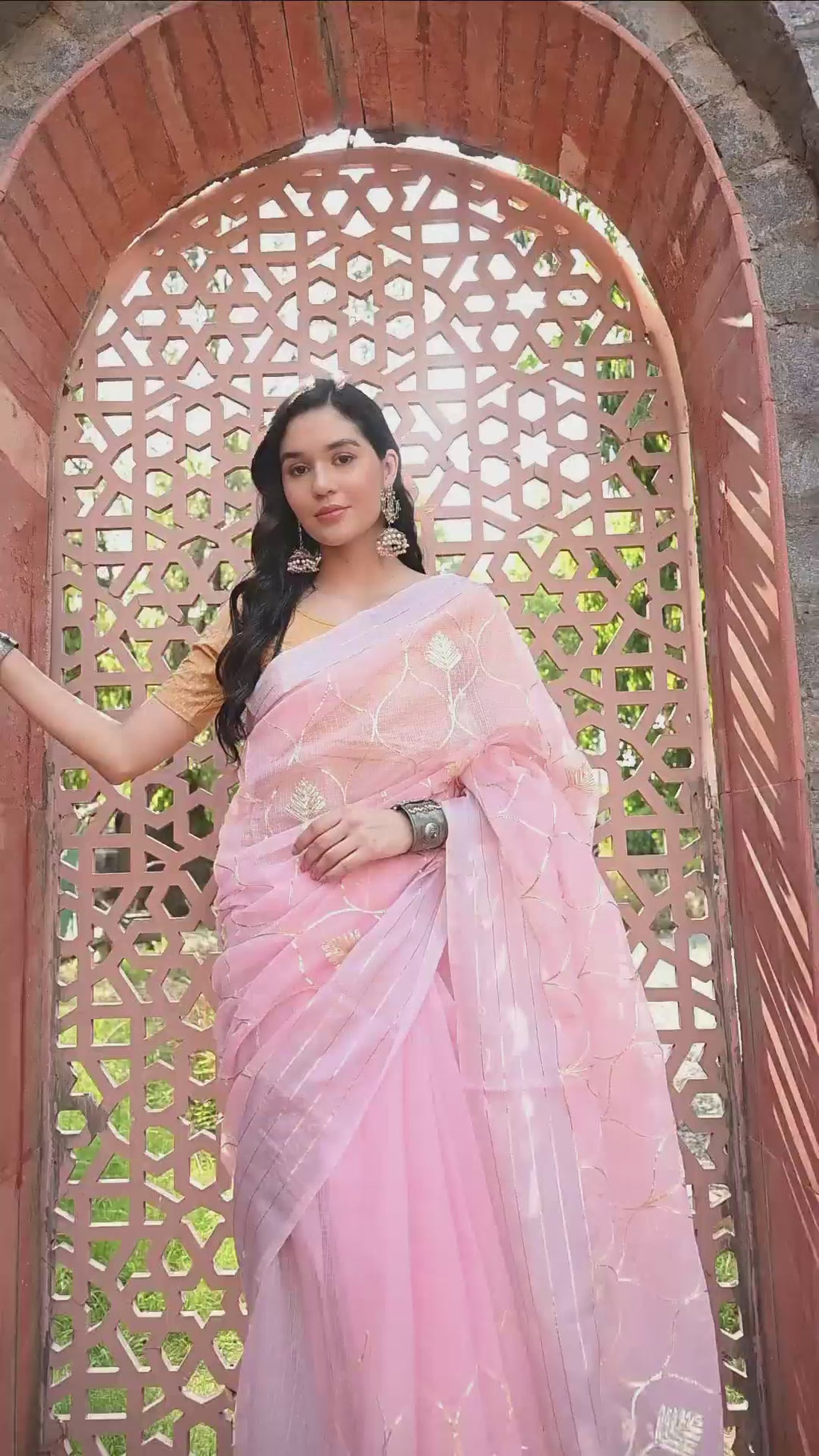 Pink Gotta Patti Cotton Saree